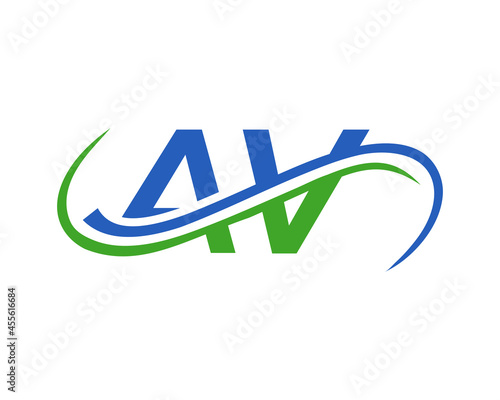 Initial AV Logo Design. AV Letter Linked Business Logo. AV logo Design for Financial, Development, Investment, Real Estate And Management Company Vector Template