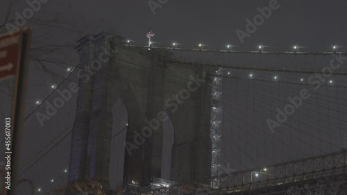 Night shot of bridge illuminated 