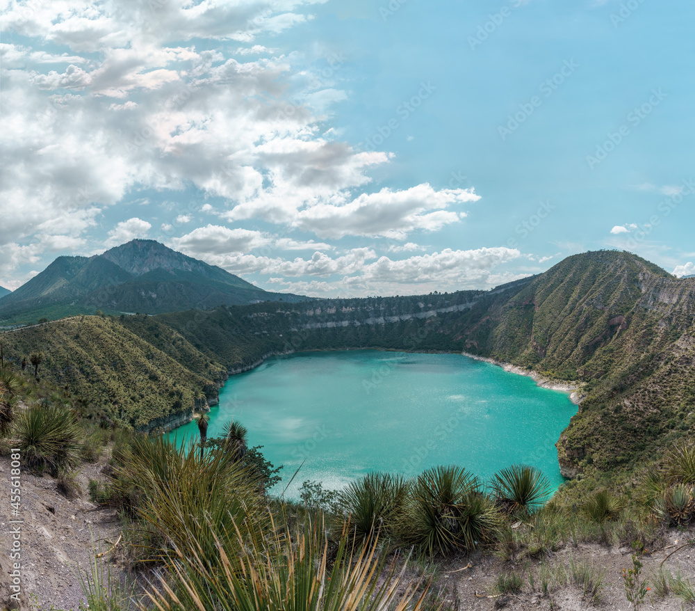 panoramic view of atexcac lake puebla México