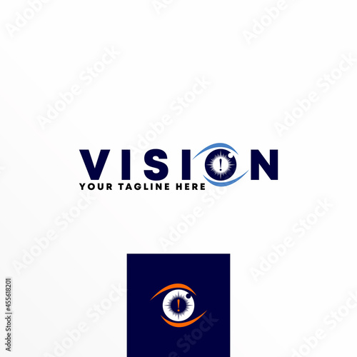 Letter or word VISION with Sore eye image graphic icon logo design abstract concept vector stock. Can be used as a symbol related to Health.