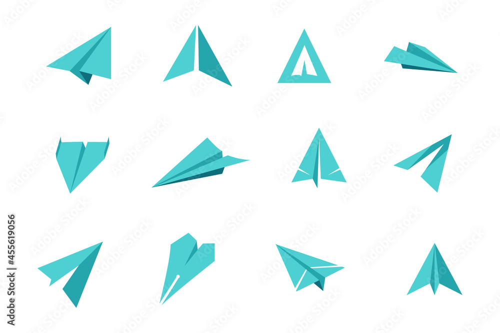 Paper Plane Modern Logo Design, White Origami Paper Airplanes Paper Plane Modern Logo Design, White Origami Paper Airplanes