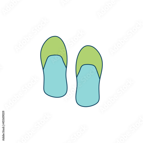 Beach footwear, sandals icon in color icon, isolated on white background 