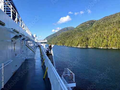 Wallpaper Mural People admiring the beautiful blue ocean along the BC ferries inside passage route on the British Columbia coast , Canada. Torontodigital.ca