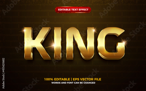 Royal King shiny gold 3d editable text effect