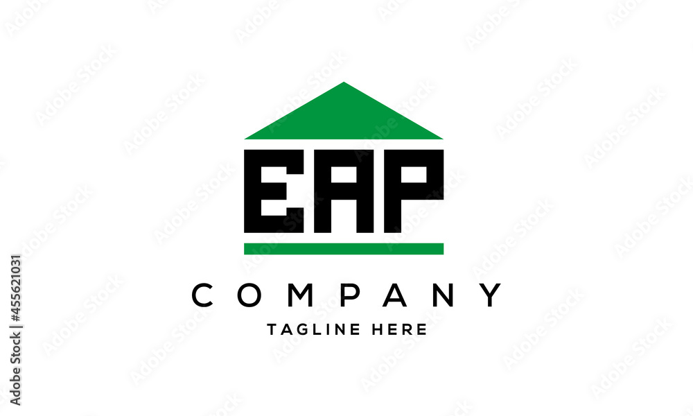 EAP three letter house for real estate logo design EAP three letter house for real estate logo design