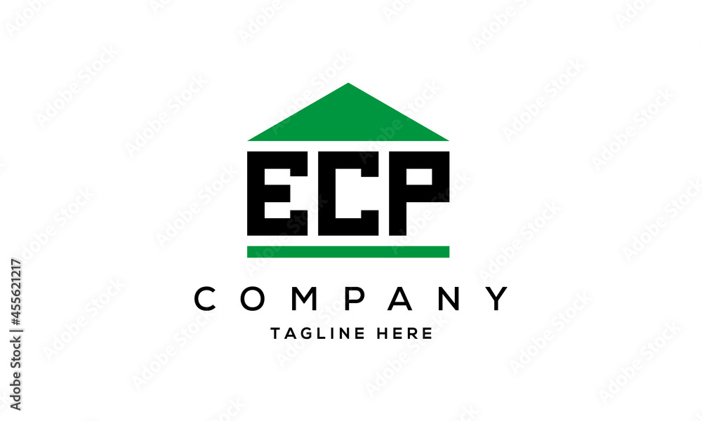 Fototapeta premium ECP three letter house for real estate logo design