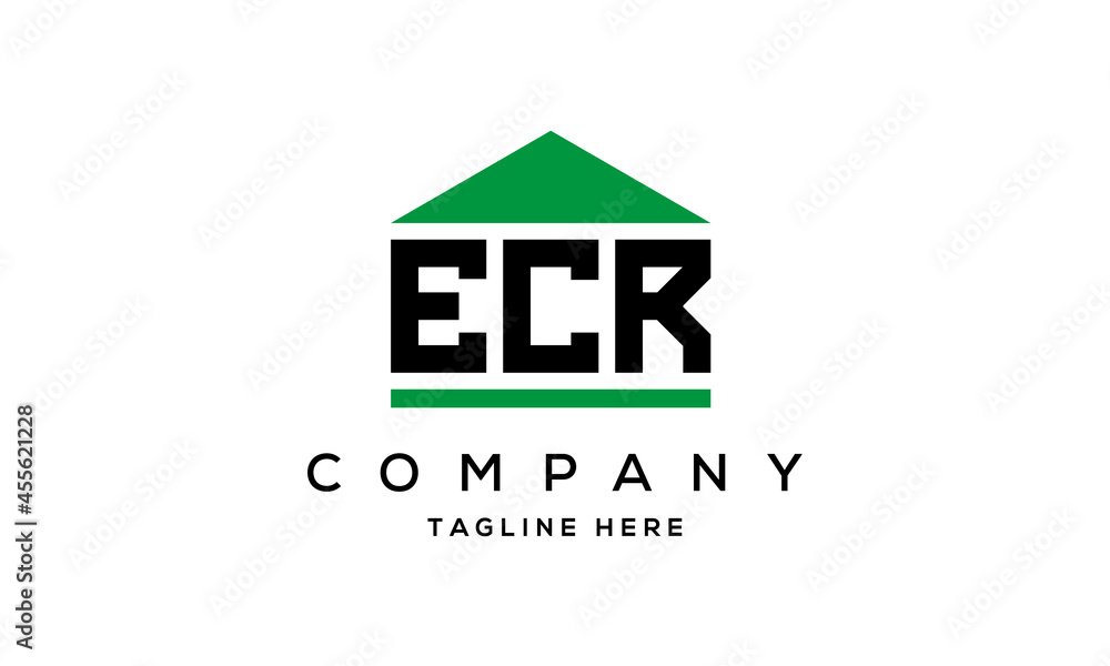 ECR three letter house for real estate logo design ECR three letter house for real estate logo design
