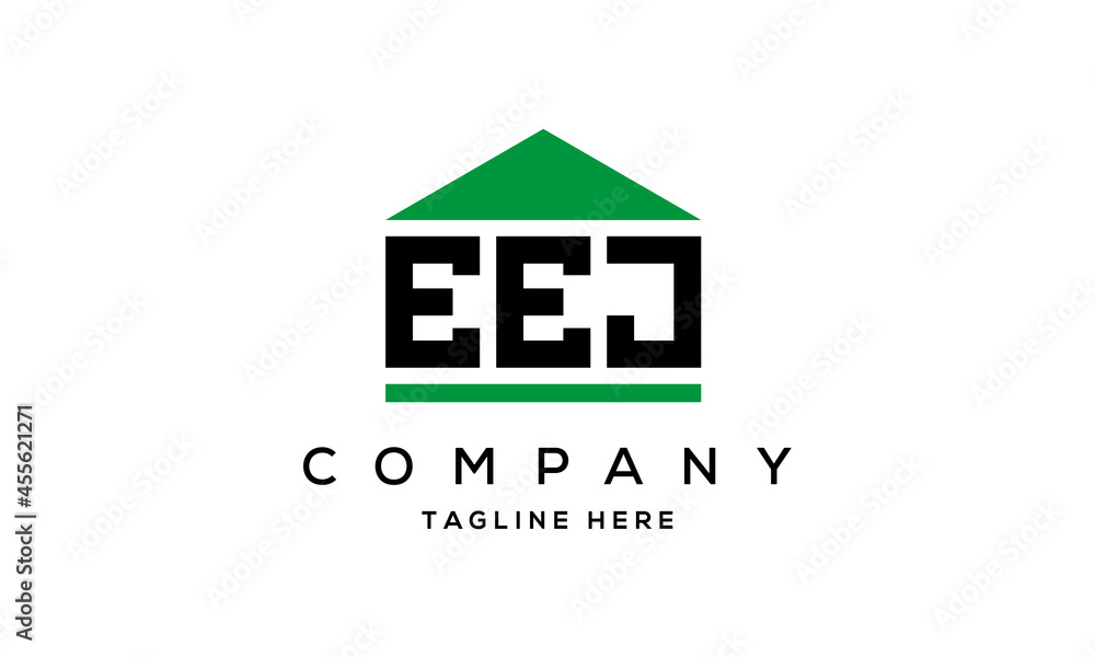 EEJ three letter house for real estate logo design EEJ three letter house for real estate logo design