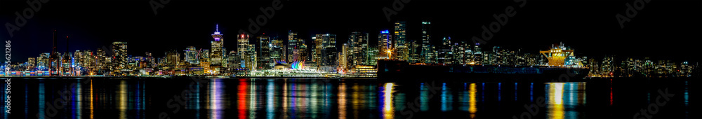 Vancouver Downtown and Harbor at Night
