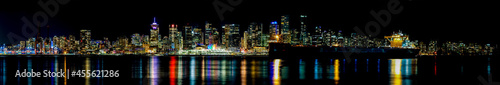 Vancouver Downtown and Harbor at Night