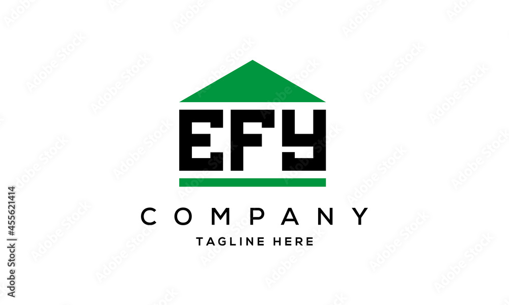 EFY three letter house for real estate logo design EFY three letter house for real estate logo design