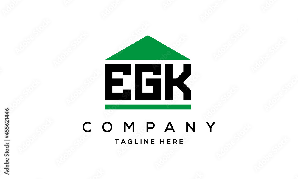 EGK three letter house for real estate logo design EGK three letter house for real estate logo design