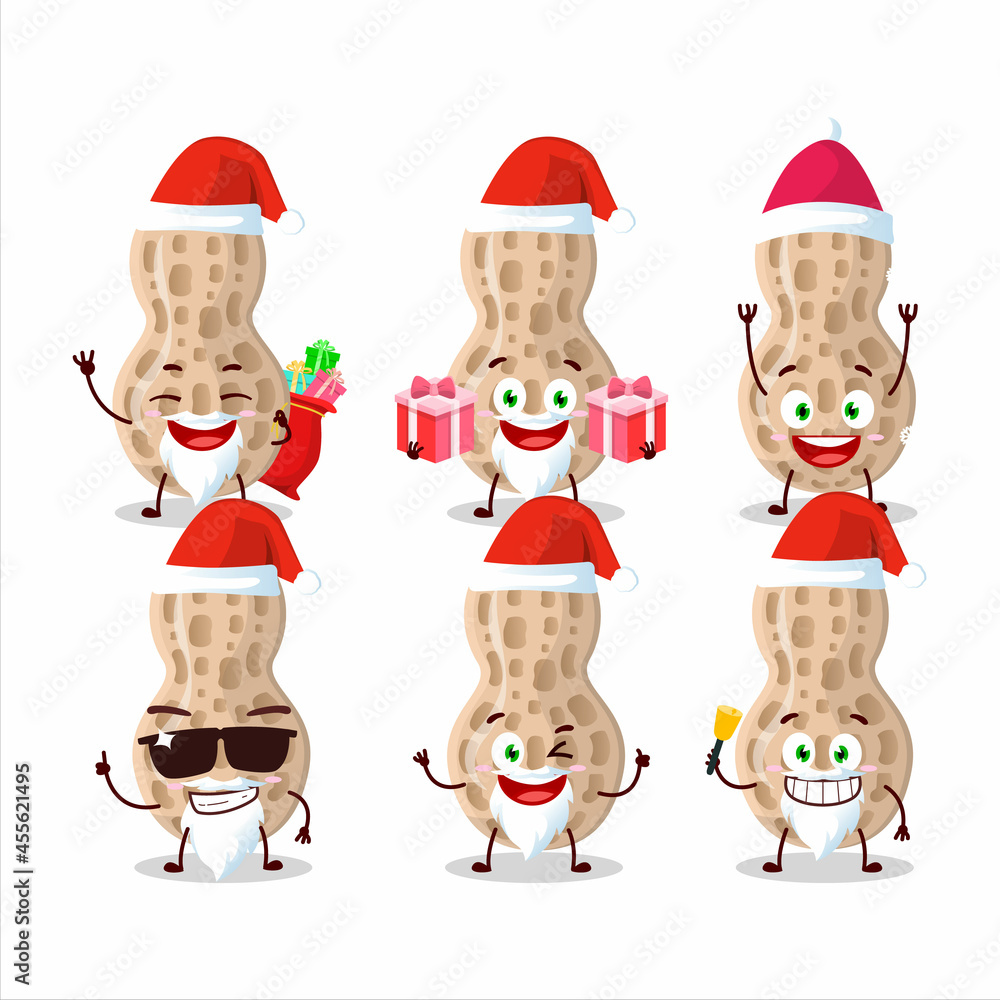 Santa Claus emoticons with peanut cartoon character Santa Claus emoticons with peanut cartoon character