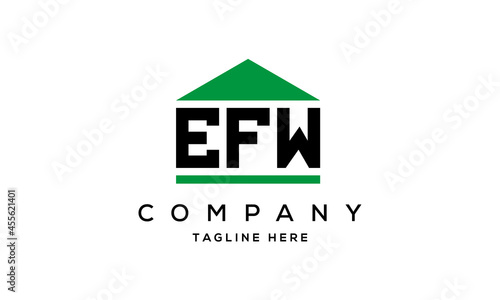 EFW three letter house for real estate logo design