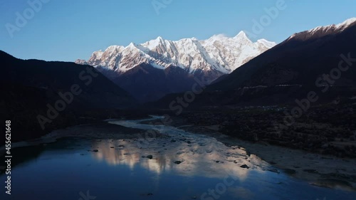 Snowy Mountains of Nanjabawa Peak in Xizang photo