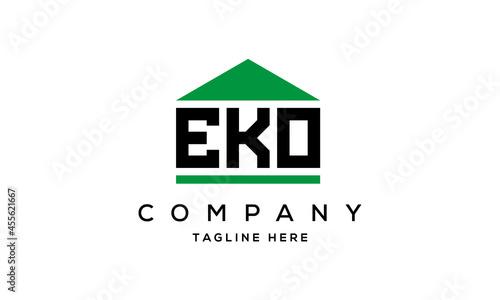 EKO three letter house for real estate logo design