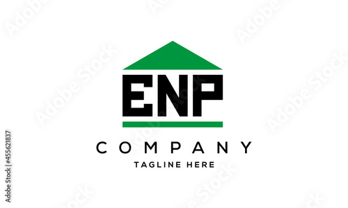 ENP three letter house for real estate logo design