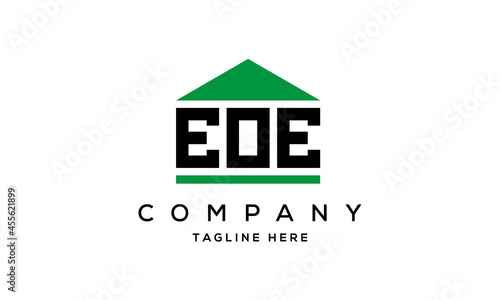 EOE three letter house for real estate logo design