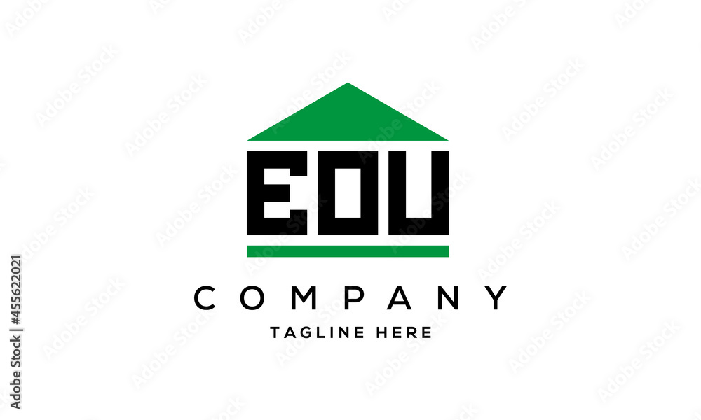 Fototapeta premium EOU three letter house for real estate logo design