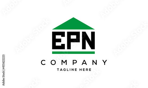 EPN three letter house for real estate logo design
