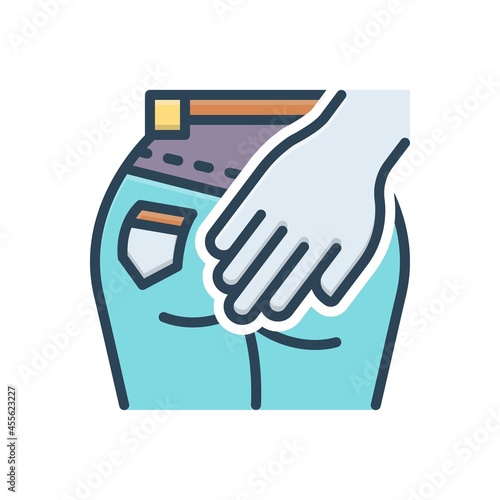 Color illustration icon for rape