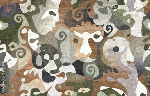 Funky art background in bau...