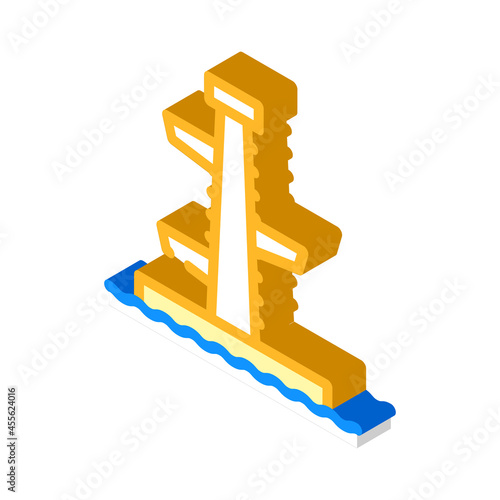 jumping tower isometric icon vector. jumping tower sign. isolated symbol illustration