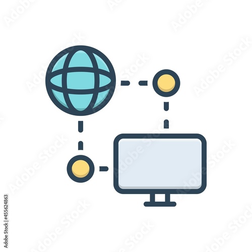 Color illustration icon for ping