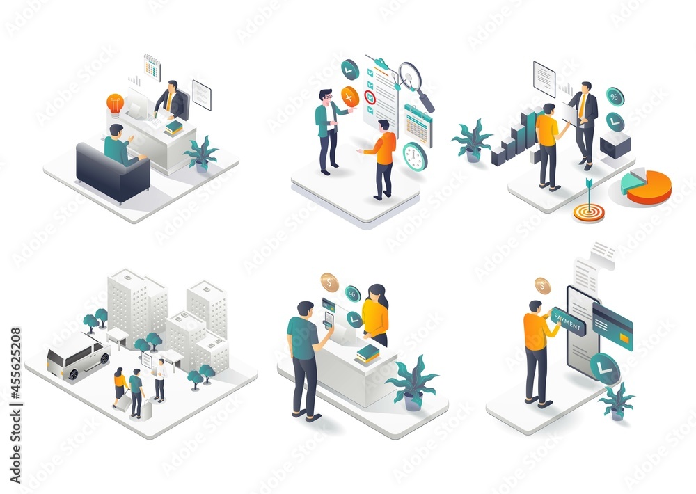 A set of illustrations for e-commerce business investment A set of illustrations for e-commerce business investment