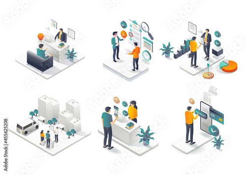A set of illustrations for e-commerce business investment