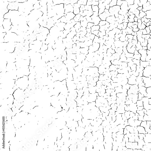 Craquelure grunge background. Cracked paint structure. Ceramic tile pattern. Exfoliate surface. Consisting of fine cracks on the glazed surface. Vector overlay texture with aged effect 