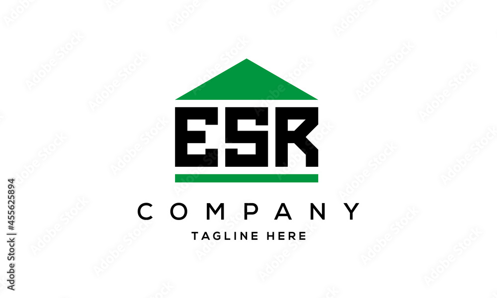 ESR three letter house for real estate logo design ESR three letter house for real estate logo design