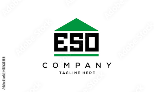 ESO three letter house for real estate logo design