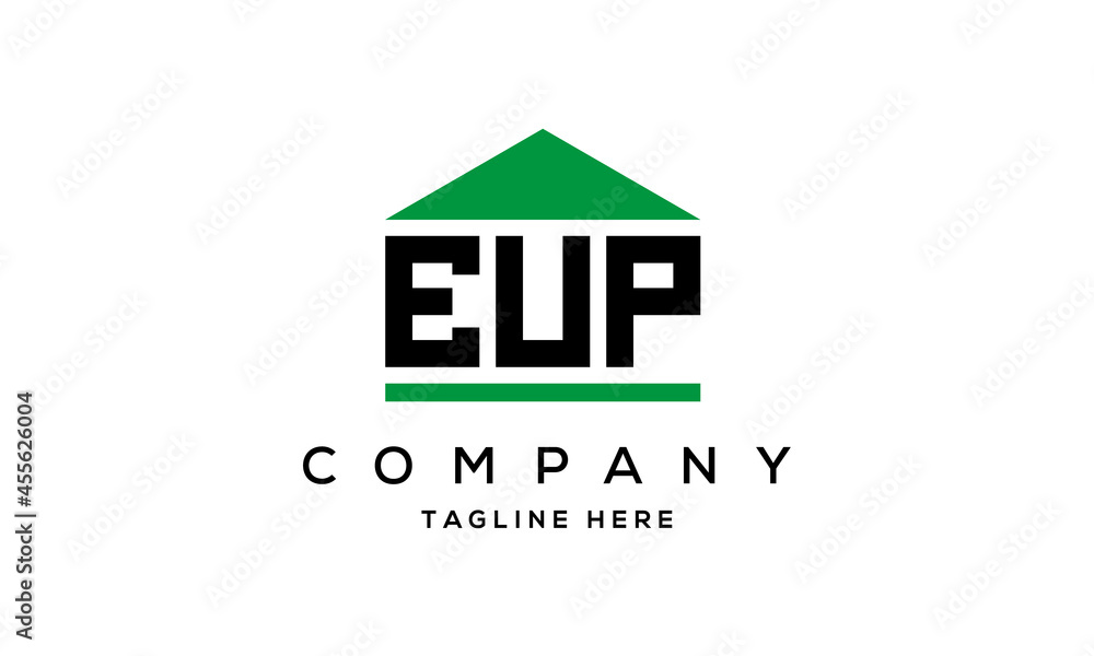 Fototapeta premium EUP three letter house for real estate logo design