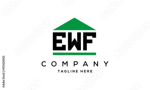 EWF three letter house for real estate logo design