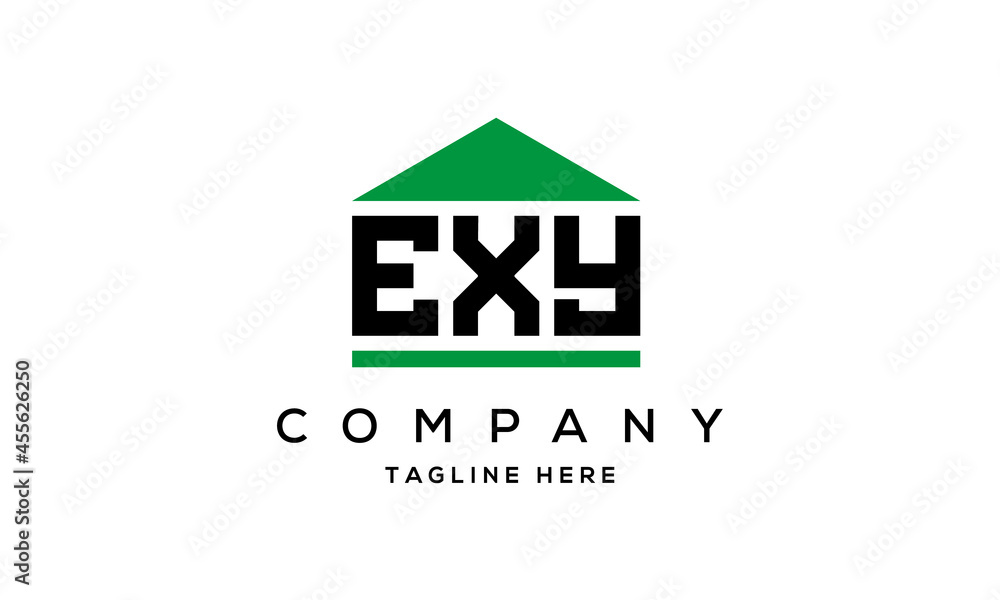 EXY three letter house for real estate logo design EXY three letter house for real estate logo design