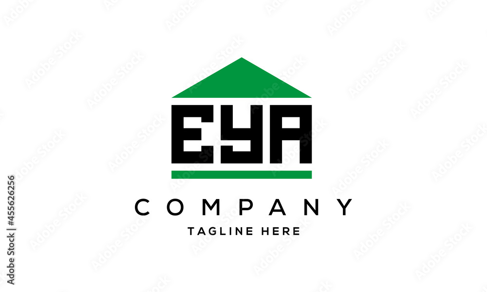 EYA three letter house for real estate logo design EYA three letter house for real estate logo design