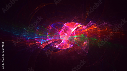 3D rendering abstract colorful fractal light background