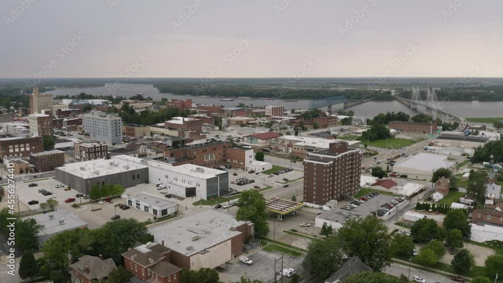 Aerial View Waterfront and City Center of Quincy Illinois Aerial View Waterfront and City Center of Quincy Illinois
