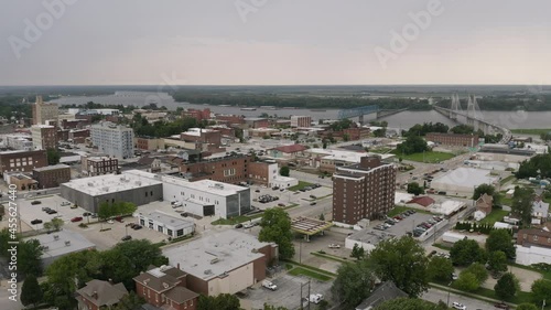 Aerial View Waterfront and City Center of Quincy Illinois photo