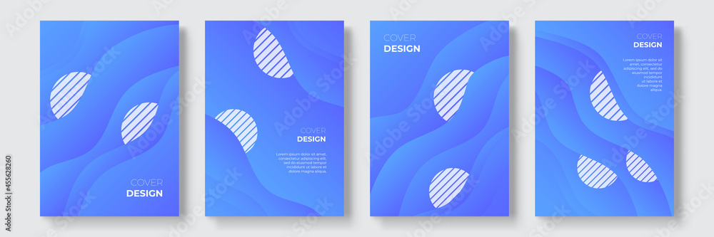 Fototapeta premium Abstract gradient geometric cover designs, trendy brochure templates, colorful futuristic posters. Vector illustration. Contrast vibrant color abstract background for poster