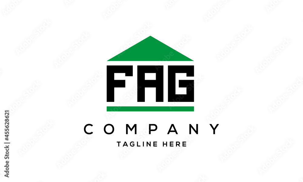 Fototapeta premium FAG three letter house for real estate logo design