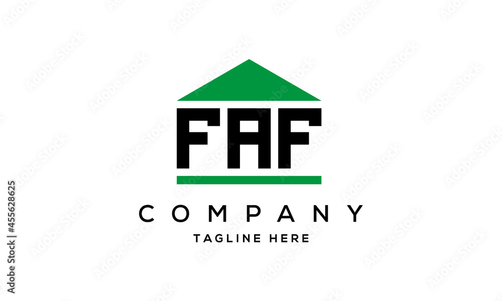 FAF three letter house for real estate logo design FAF three letter house for real estate logo design