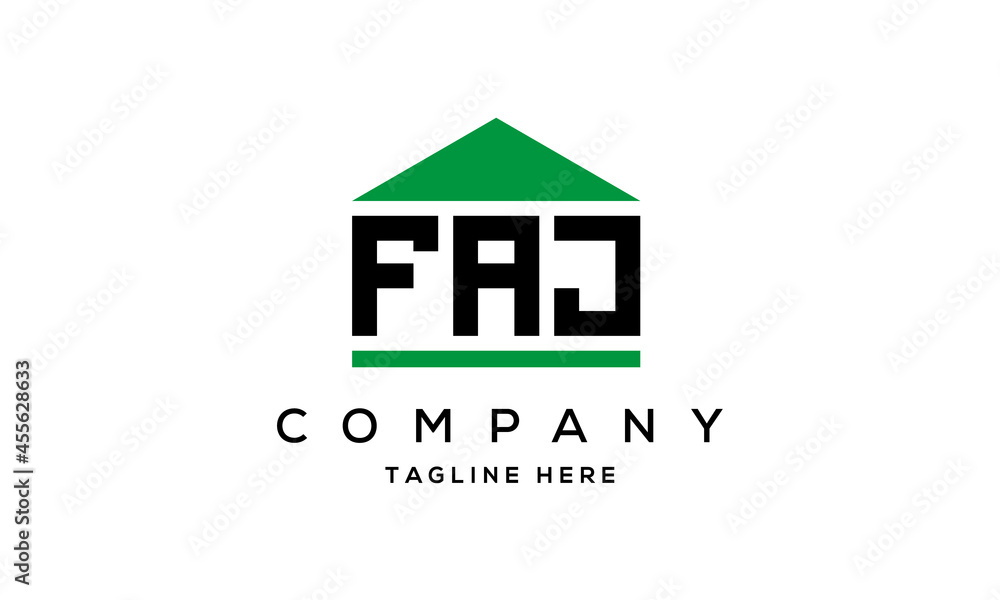 FAJ three letter house for real estate logo design FAJ three letter house for real estate logo design