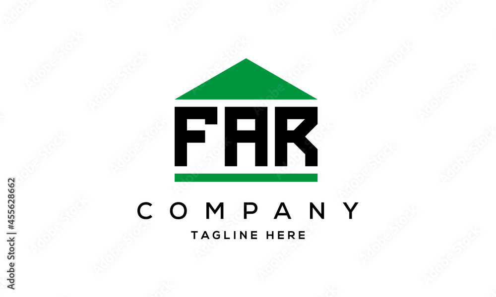 FAR three letter house for real estate logo design FAR three letter house for real estate logo design