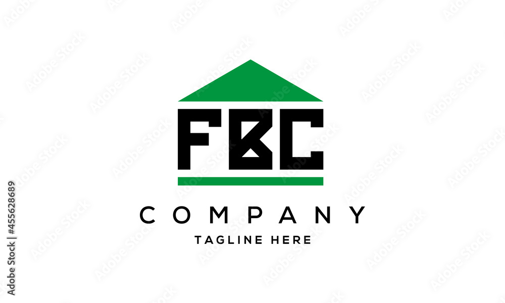 FBC three letter house for real estate logo design
