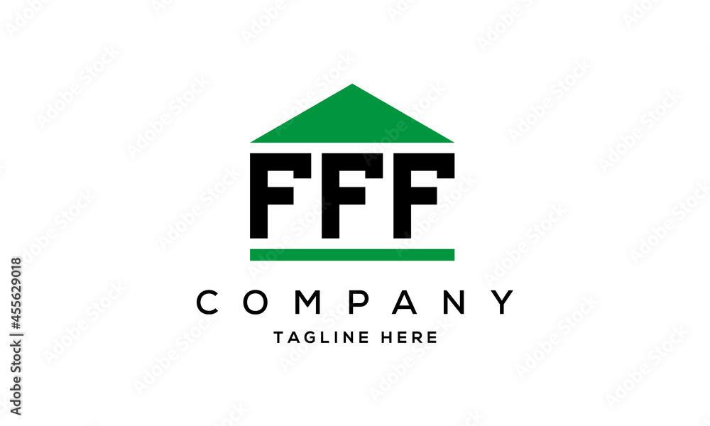 FFF three letter house for real estate logo design