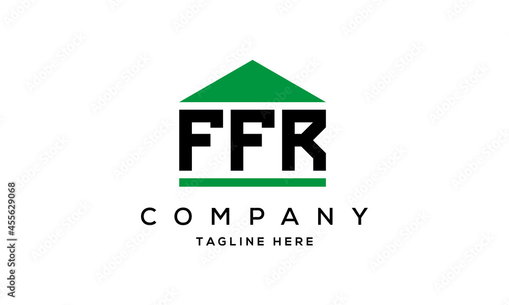 FFR three letter house for real estate logo design FFR three letter house for real estate logo design