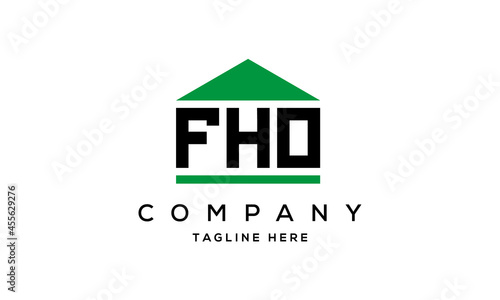 FHO three letter house for real estate logo design