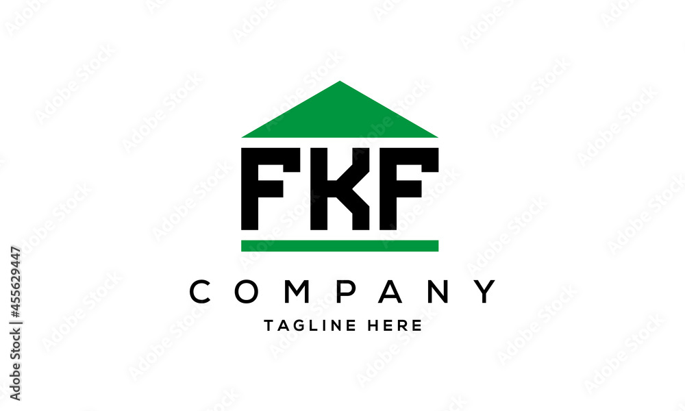 FKF three letter house for real estate logo design FKF three letter house for real estate logo design